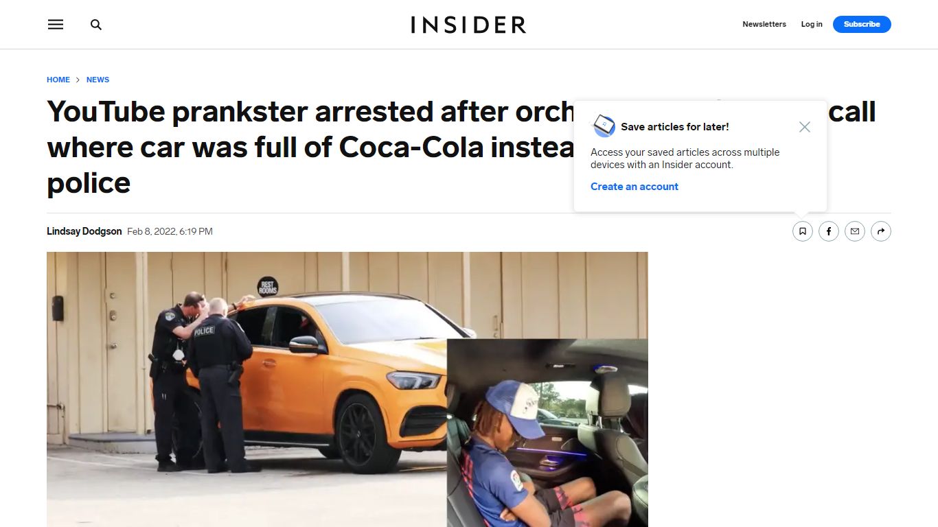 YouTuber Arrested for Prank Calling Police About Coca-Cola - Insider